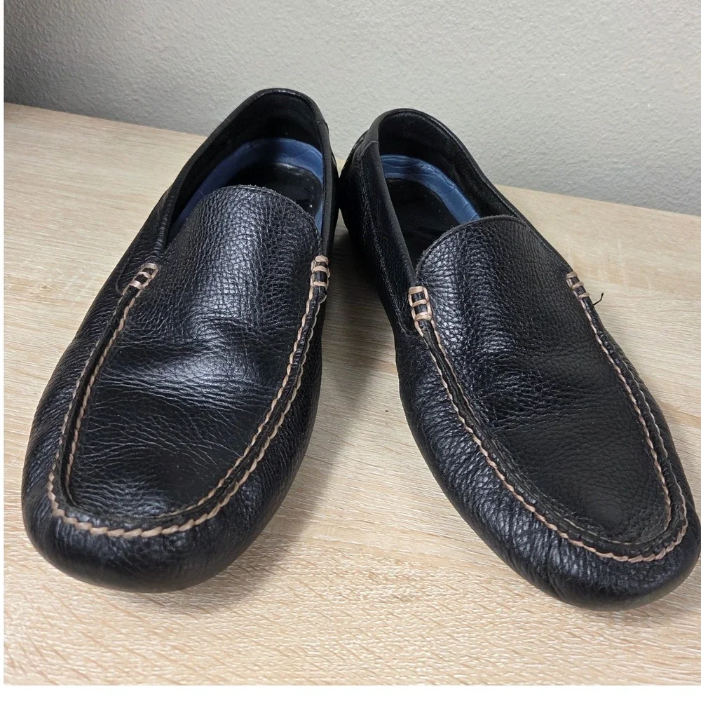 Polo Ralph Lauren Leather Driving Loafers Black Slip On Men's Sz 10? Moc Toe
